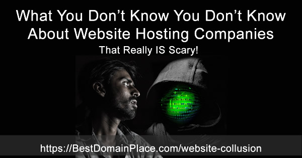 Website hosting company collusion and website hosting monopoly are very dangerous to the survival of your business.